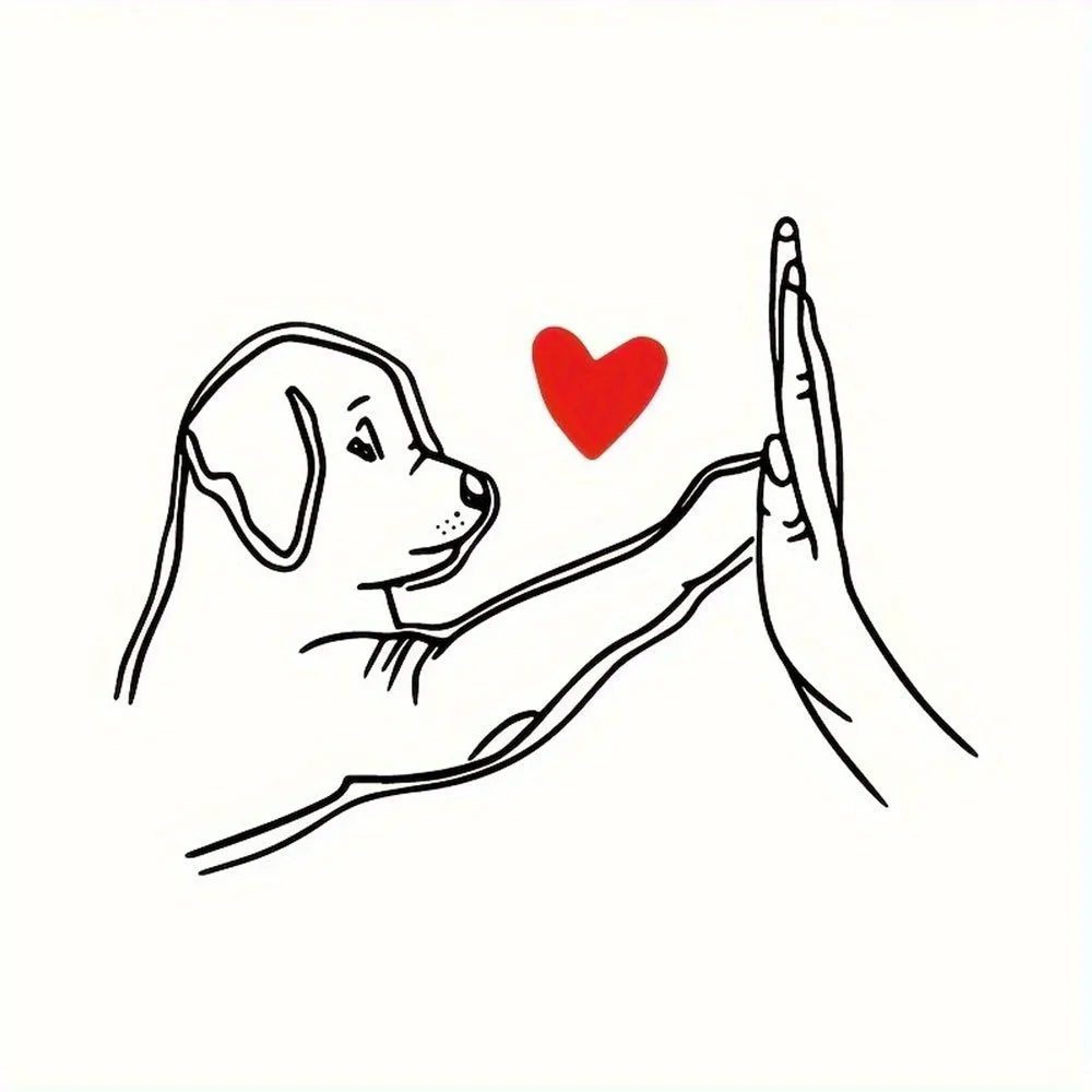 2D Dog Stickers Transparent Vinyl Warm Dog Boxing Cute Puppy Heart PVC Waterproof Cartoon OK Hand Car Decals For Dog Lovers Gift