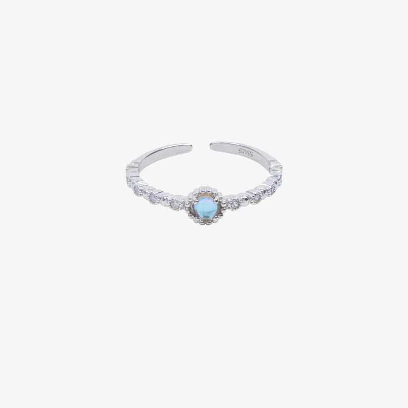 PANJBJ 925 Sterling Silber Mondstein Unregelmäßigen Ring für Frauen Party Geschenk Adjustabler Persönlichkeit Koreanische Dropshipping – Detail 21