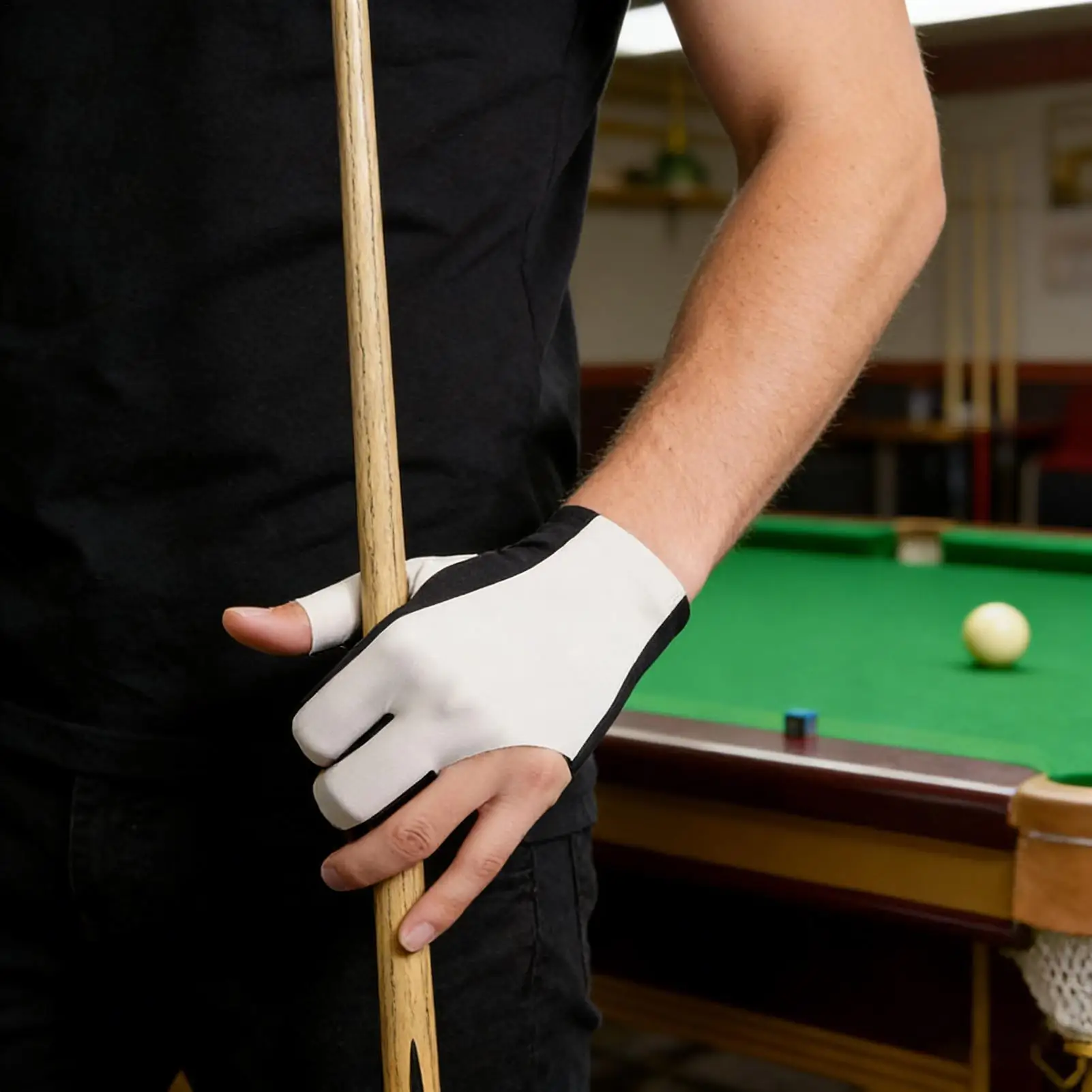 

Бильярдная перчатка для левой руки, мужская, на 3 пальца, с низким коэффициентом трения, эластичная, для контроля над кием, для начинающих, профессионалов, мужчин и женщин