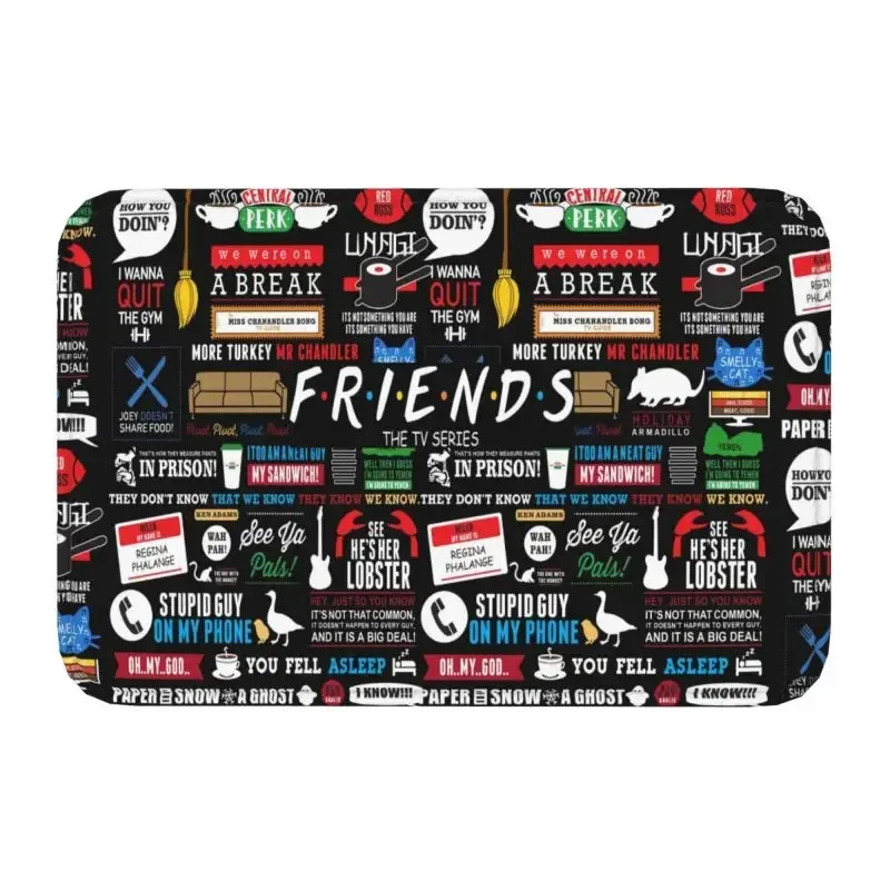 1PCFunny TV Show Friends Collage Doormat Non-Slip Bathroom Kitchen Mat Balcony Floor Door Living Room Entrance Carpet Rug