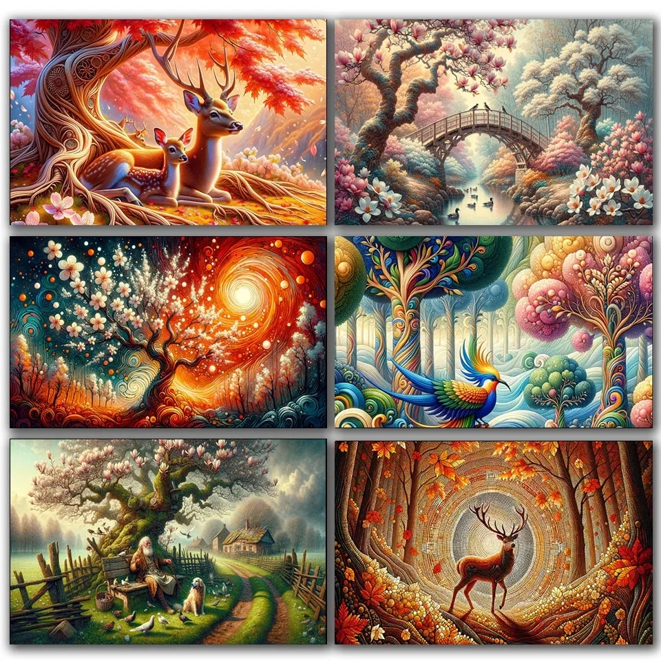 

Наслаждайтесь жизнью, причудливая сцена, алмазная живопись, наборы для вышивки крестом, новая мозаика «сделай сам», мистический пейзаж, новогодний декор, подарок