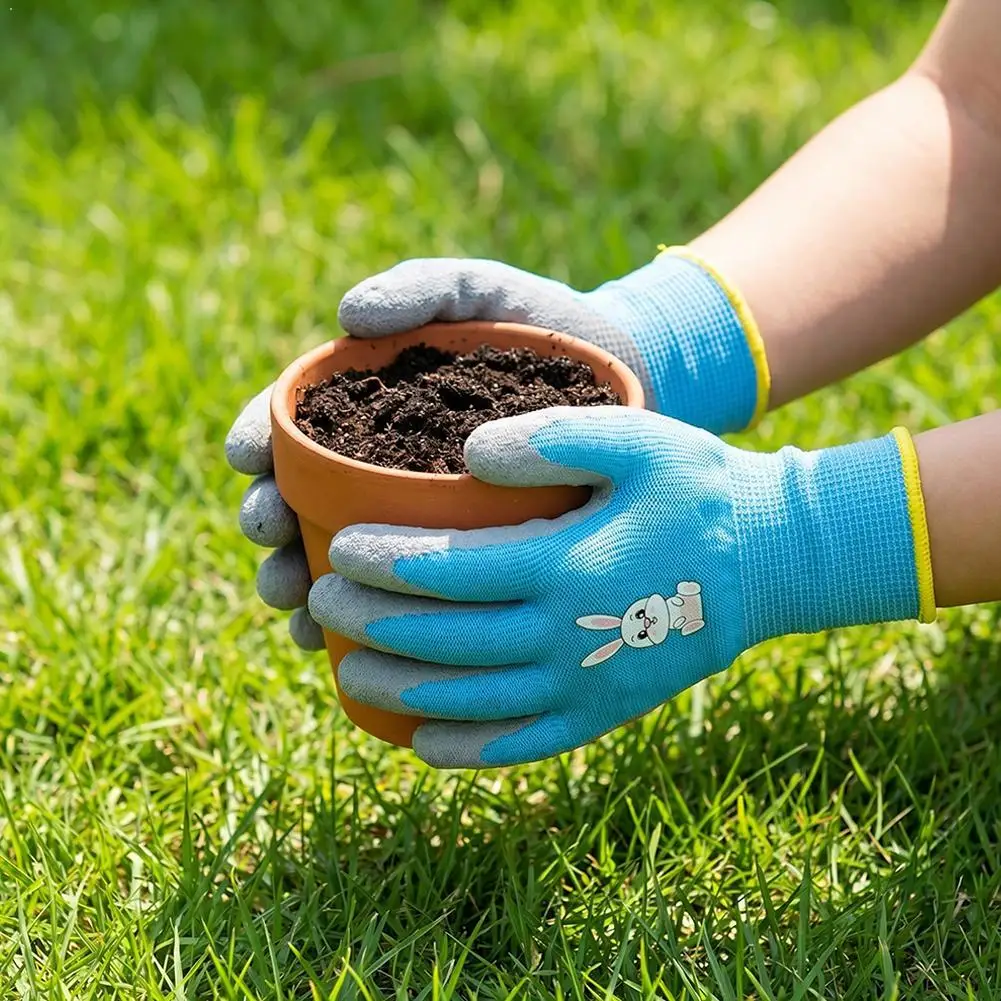Kids Garden Work Gloves Non-Slip Children Safety Yard Work Gloves Portable Garden Supplies Gardening Gloves