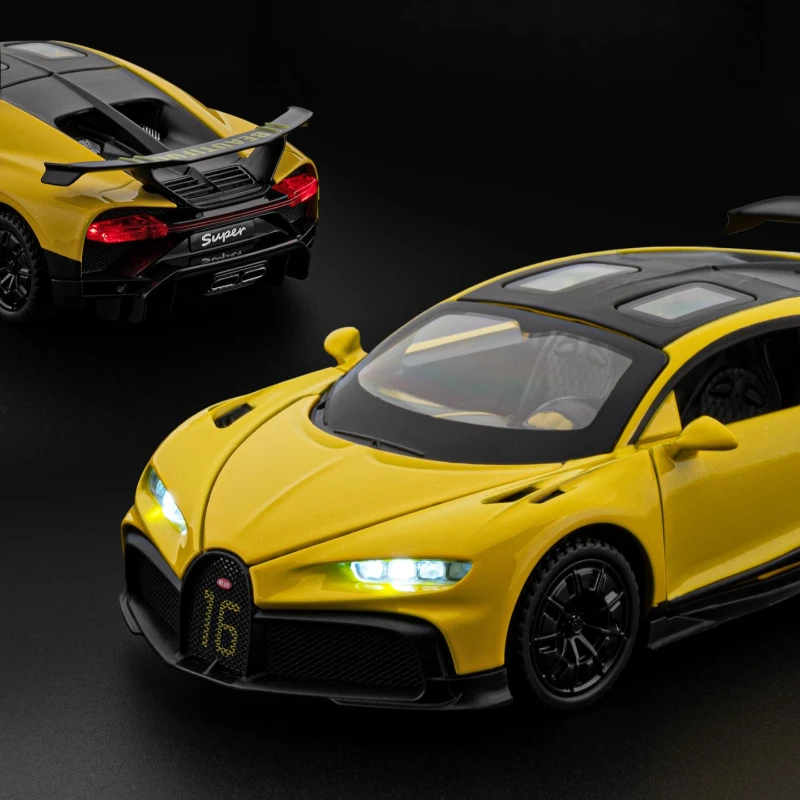 1:32 Chiron Supercar Simulation Diecast Metal Alloy Model car Sound Light Pull Back Collection Kids Toy Gift