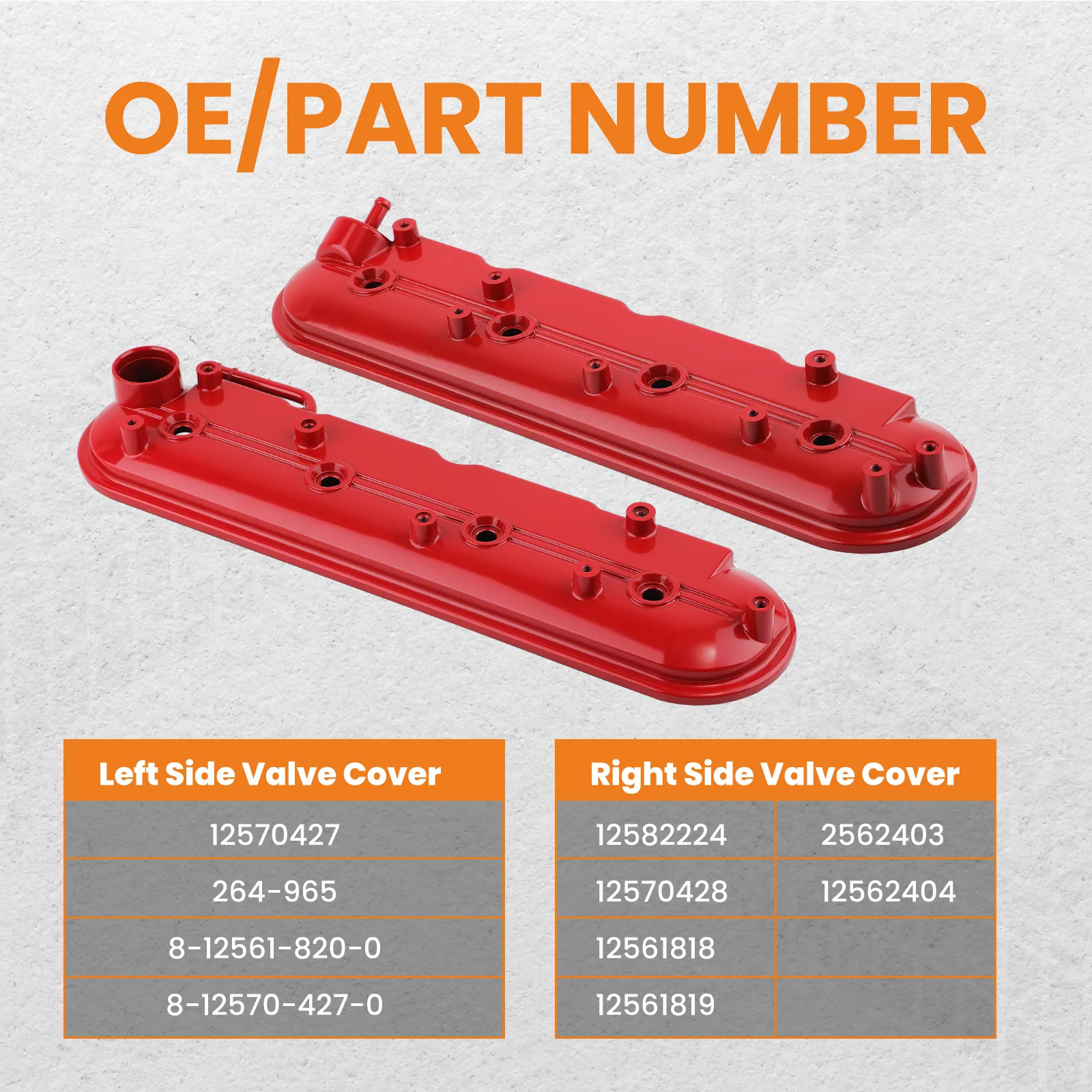 Left &Right Valve Cover w/ Gasket for Chevrolet Silverado GMC Sierra 1999-2008