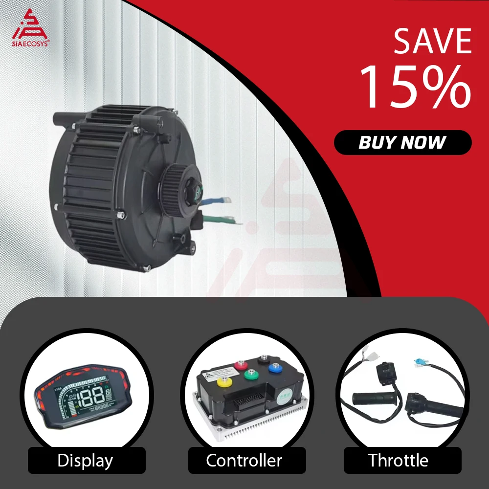 QSMOTOR QS165 V2 5000W 72V IPM Mid Drive Motor Kit 48N·m with ND72490B 270A/490A Encoder Controller for E-Motorcycle