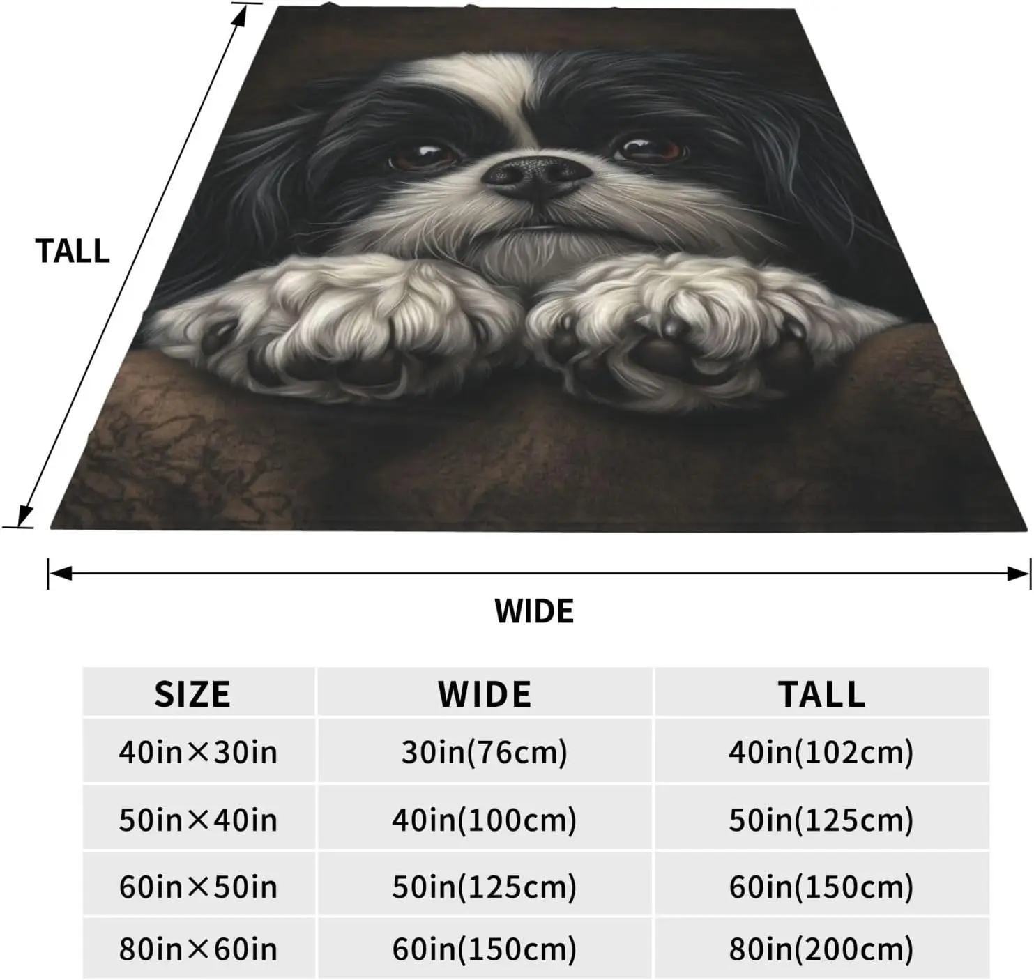 Cute Pet Dog Portrait Throw Blanket Cozy Throw Lap Cover for Sofa Couch Home Decor Autumn Winter Spring Gift for Pet Lovers