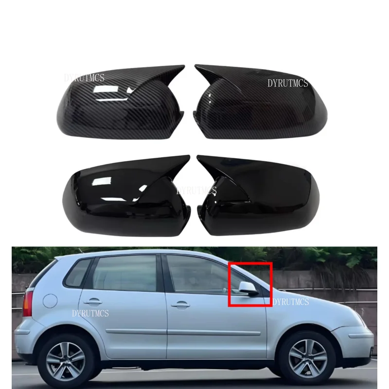 

Fit For Volkswagen VW Polo 2005-2007 2008 2009 Car Rearview Side Mirror Cover Wing Cap Sticker Rear View Case Trim Carbon Fiber