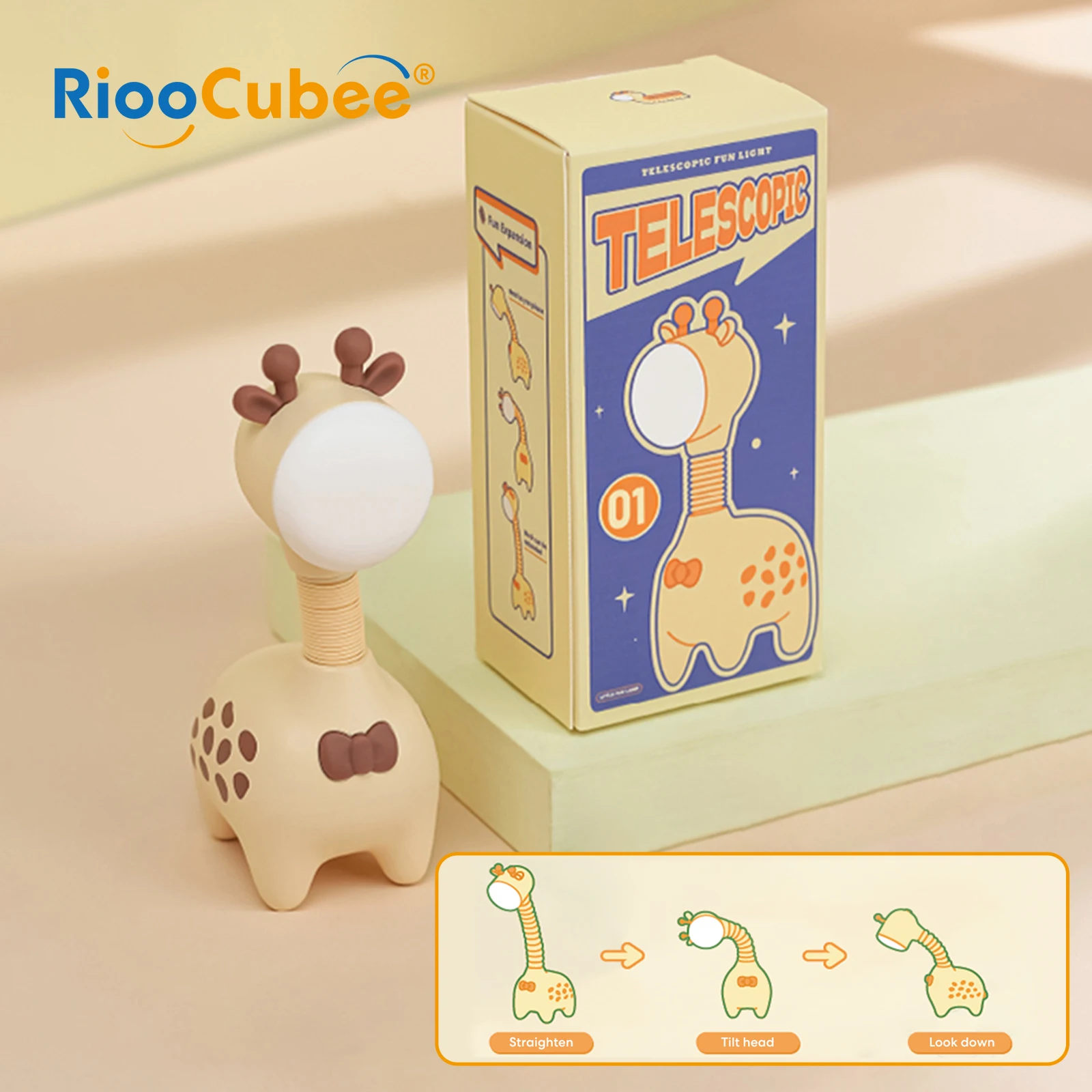 

Ночник RiooCubee «Жираф» с USB-зарядкой, улучшенная версия, с телескопической шейкой, подарок на праздники и фестивали