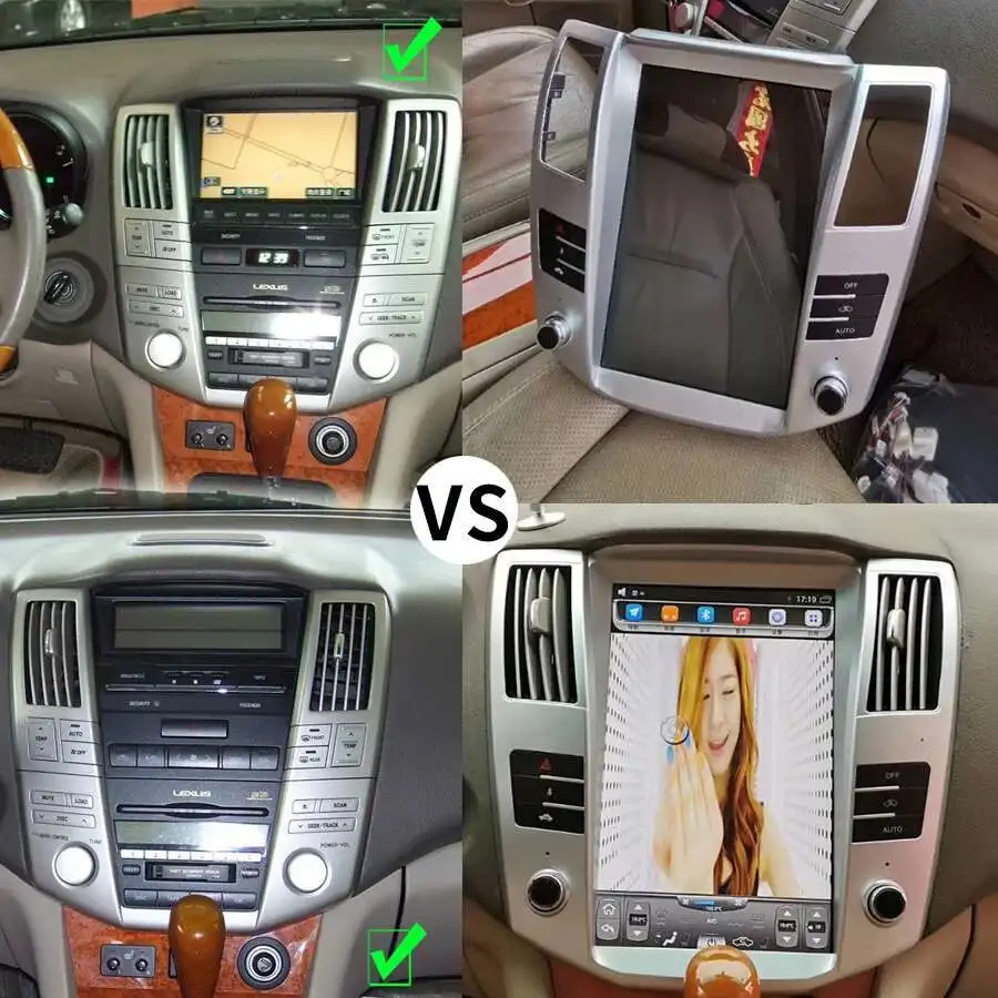 256G Android 15 IPS Screen Car GPS For Lexus RX300 RX330 RX350 RX400h Toyota Harrier Radio Video Player AutoRadio Tape Recorder