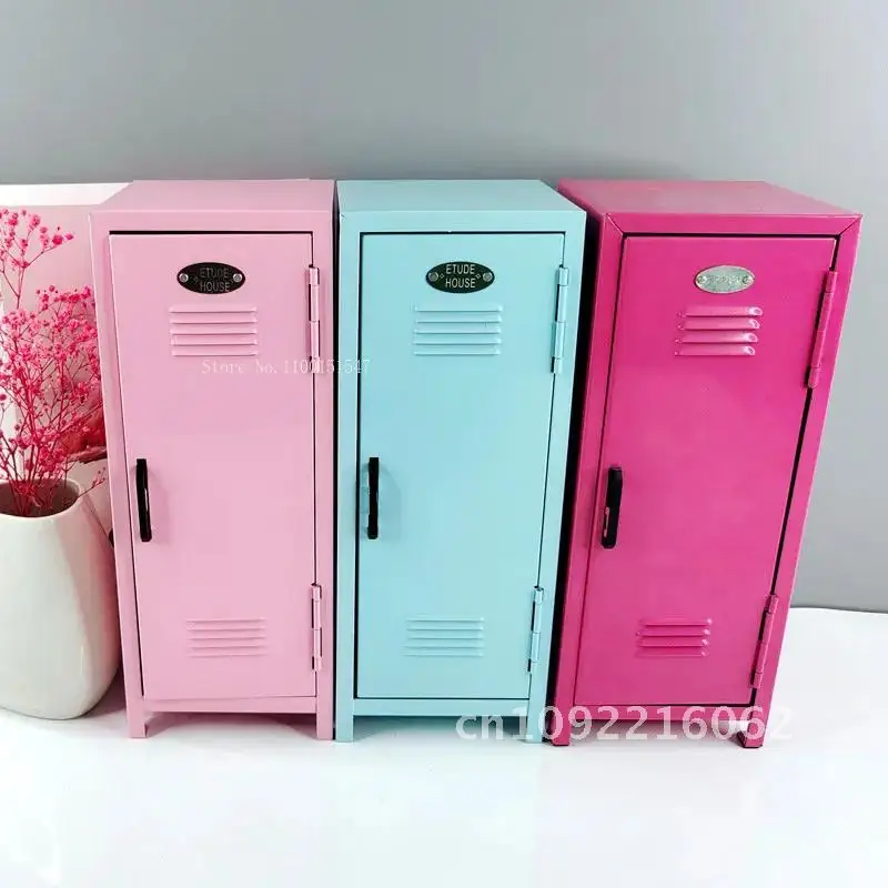 

Iron Desktop Box Dormitory Storage Cosmetics Paper Money Keys Cards and Storage Small Locker Bank Items Other Mini Cabinet