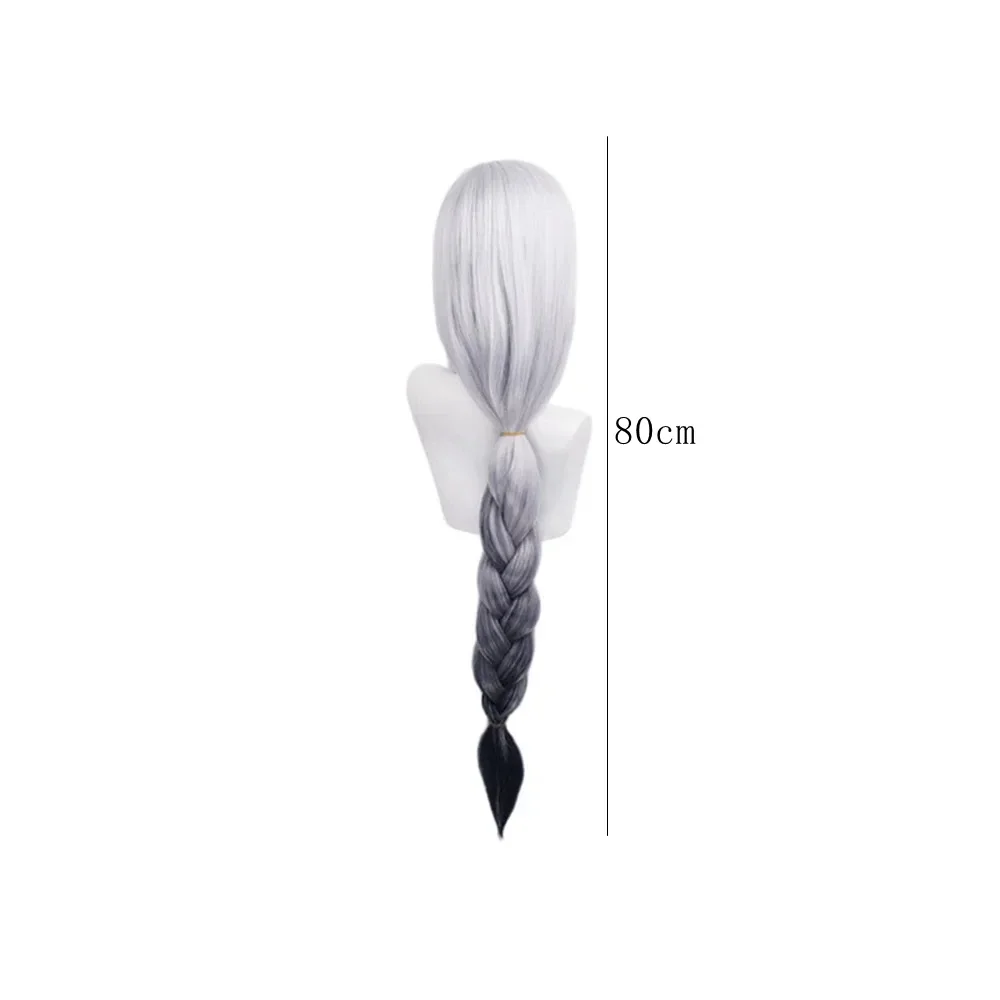 Anime Synthetic Hair Shenhe Cosplay Wigs Genshin Impact Braids Style Long Straight Role Play Props