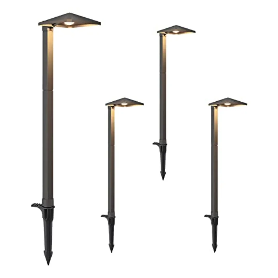 Low Voltage Landscape Lighting, Landscape Path Lights with Pyramid Exterior, Aluminum, 3000K and 50000Hrs, Outdoor Pathway Ligh