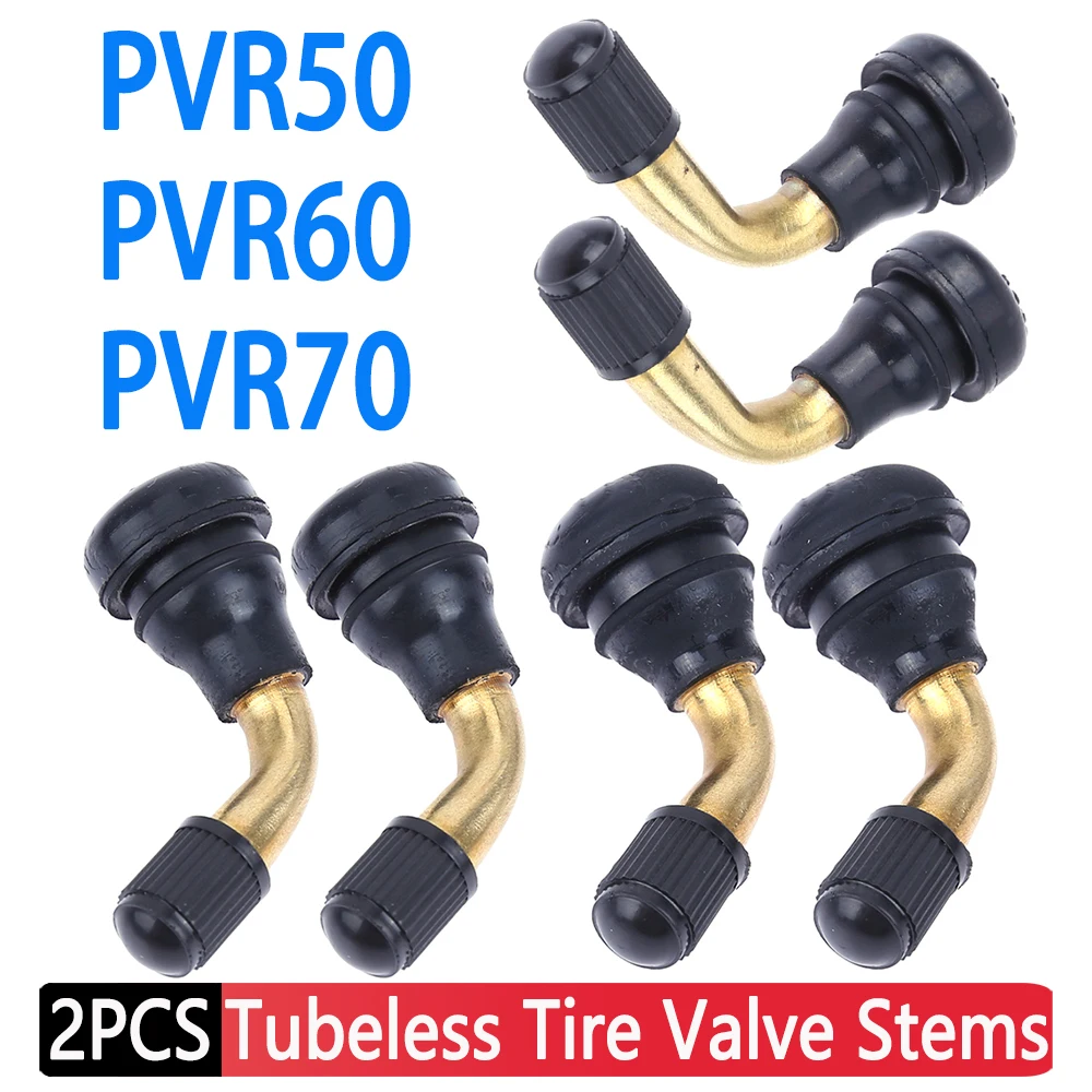 6/2pcs Rubber Brass Motorcycle Tubeless Tyre Valve Stems PVR70 60 50 Valve Stems Tubeless Tyre For Electric Scooter Bike