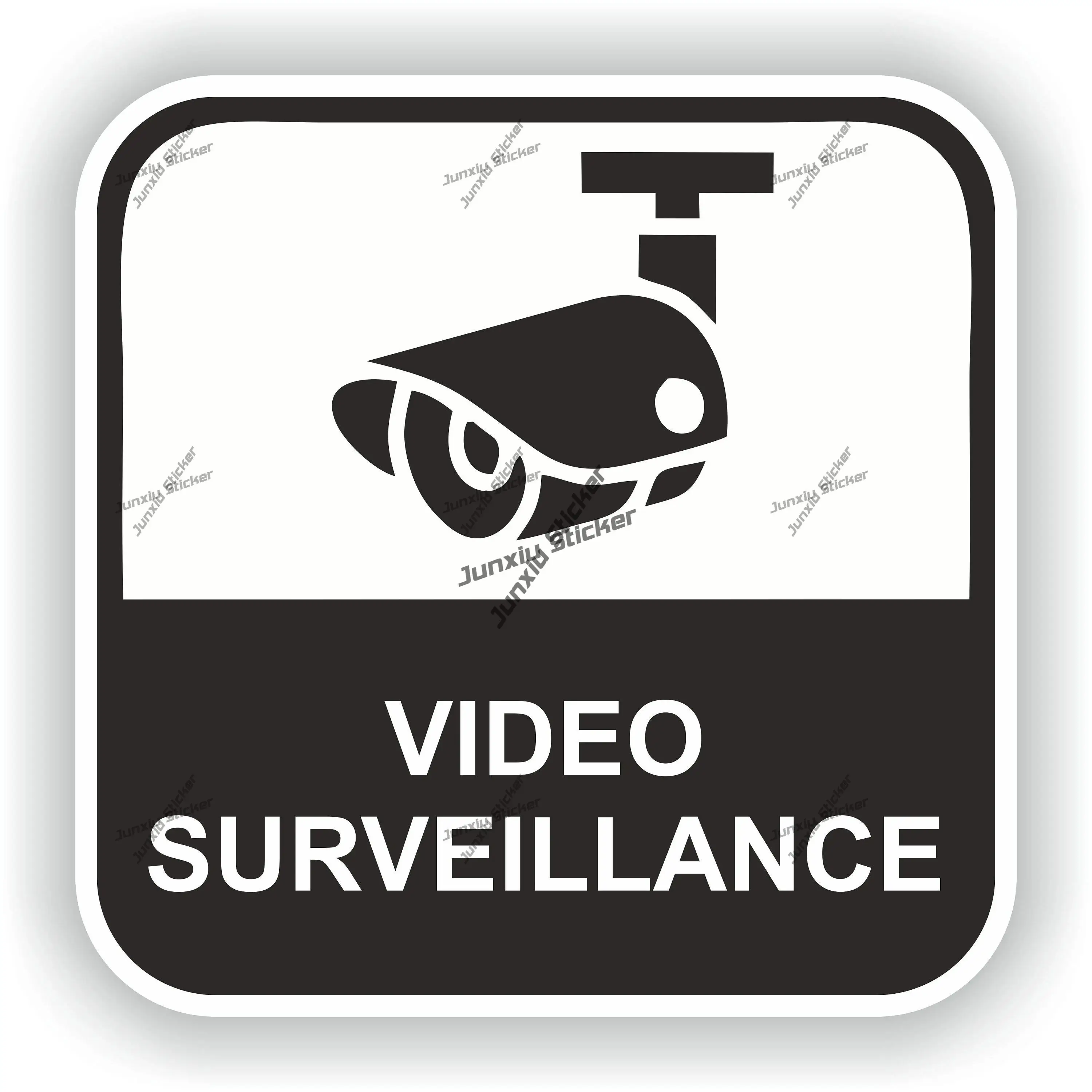 Video Surveillance Black Reflective Silver Sticker for Home Store Laptop Fridge Motorcycle ToolBox PC Boat Caravan Waterproof