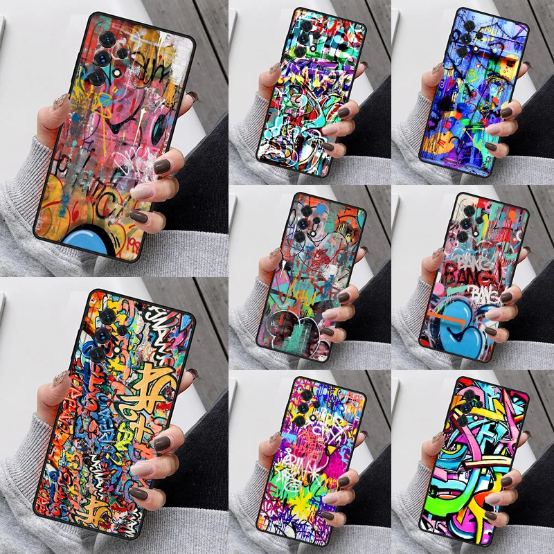 Ins Colorful Graffiti Rainbow Phone Case For Samsung Galaxy S25 S23 S30 S8 S21 S20 FE S24 S22 Note 10 20 Plus lite Ultra