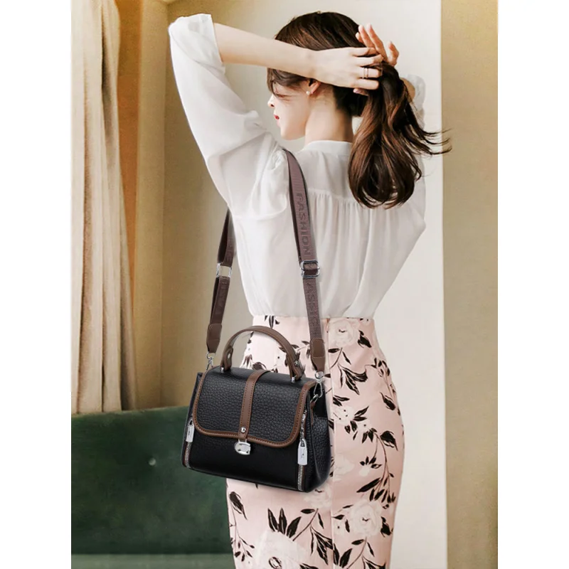 

Premium Ladies Tote Bag Made Of Faux Leather Featuring Trendy Paris Casual Vintage Lightweight Daily Style​