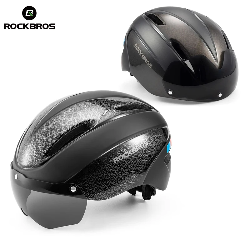 ROCKBROS Cycling Helmet Goggles Men Women Integrally-Molded MTB Bicycle Helmet Lightweight Mountain Road Bike Helmet Taillights