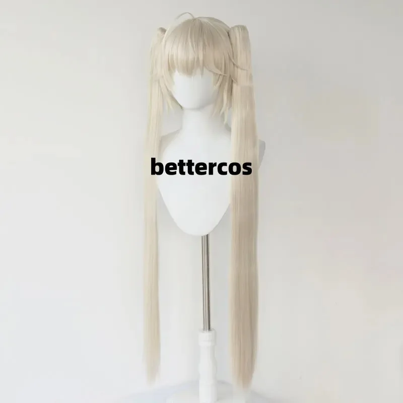 Peluca de Cosplay de Anime Kasugano Sora, peluca larga y recta de 100Cm con dos coletas de chip, pelucas de pelo resistentes al calor + gorro de peluca