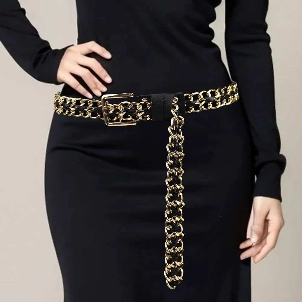 

Модный пояс-ремень для декора платья в корейском стиле, металлическая цепь, подходит к юбкам и костюмам, женский ремень