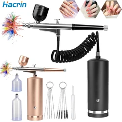 Airbrush Nail With Compressor Portable Airbrush Nail Art Compressor For Nails Cake Painting Crafts Air Brush Kit Nails Spray