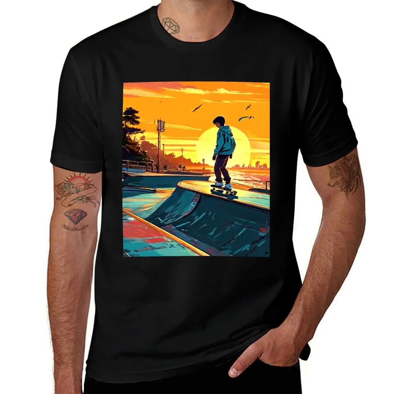 

Skateboarding Retro, Sports Graphic Design T-Shirt vintage graphic tee gifts for boyfriend blacks shirts graphic tee men