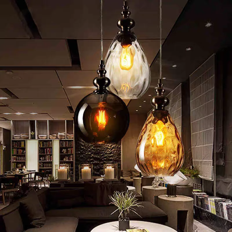 Waterdrop Design Glass Pendant Light Nordic Creative Home LED Lights for Restaurant Bedroom Study Living Room High-quality Lamp