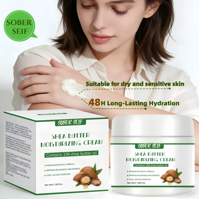 Body Cream, Deeply Moisturizes Dry Skin, Contains Shea Butter, Hyaluronic Acid, and Camellia Oil, Leaving Skin Soft and Glowing Fragrance-Free, Non-Greasy, Suitable for All Skin Types