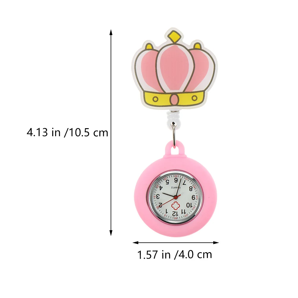 

LIFKOME 2pcs Pocket Watch Clip Fob for Nurses Cartoon Badge Retractable Digital Quartz White Brooch