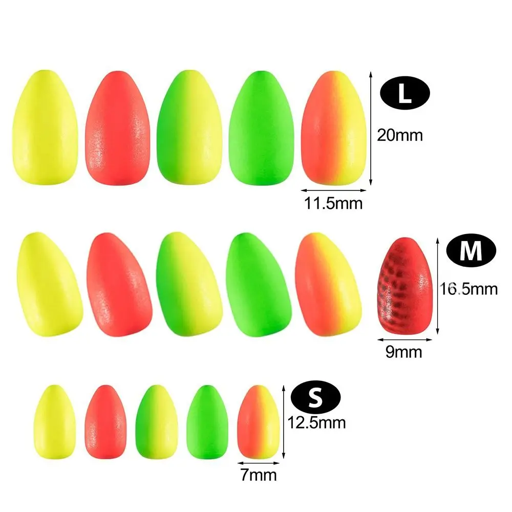 50pcs Foam Floats Ball Beads Beans Fishing Float set Bottom Rig Rigging Material Fishing Tackle Accessories Pick Size