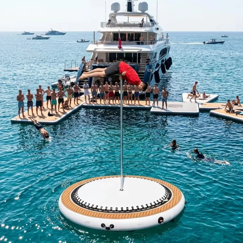 Airo High Stability Inflatable Floating Dance Pole Platform Waterproof Leisure Dock Mat for Yacht Dock and Coastal Private