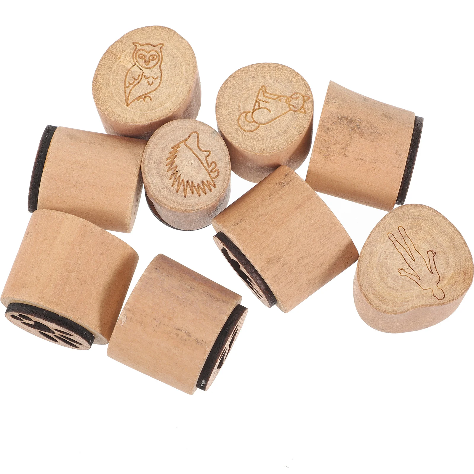 

1 Set of Wooden Stamp Decorative Stamp Garden Crafting Stamps Handwork Wood Stamp craft stamps footprint stamp