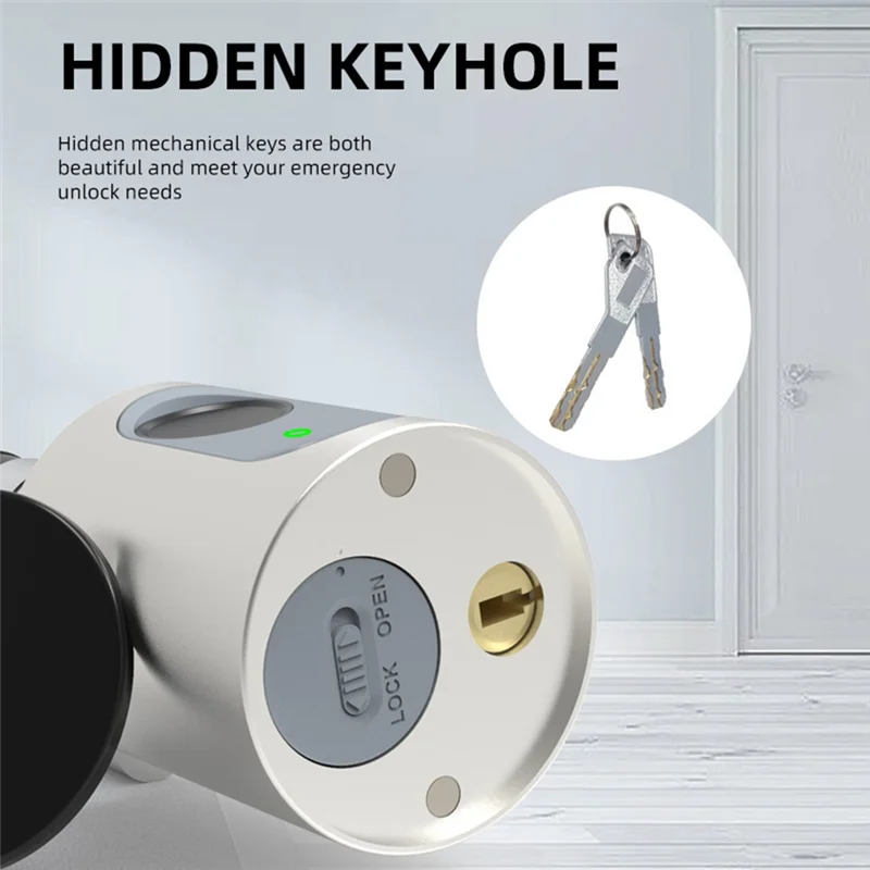 

-BABQ Smart Lock Цилиндр электронного замка с отпечатком пальца Компактное приложение Дистанционное приложение Bluetooth Дверной замок Черный