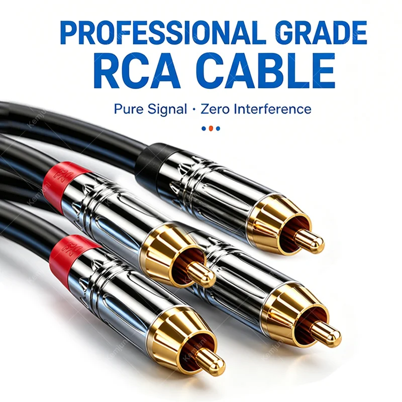 

3M 5M 10M 20M 30M HIFI Audio Cable RCA Audio Cable 2RCA TO 2RCA Interconnect Current High-Fidelity Sound Quality，For DVD TV DAC