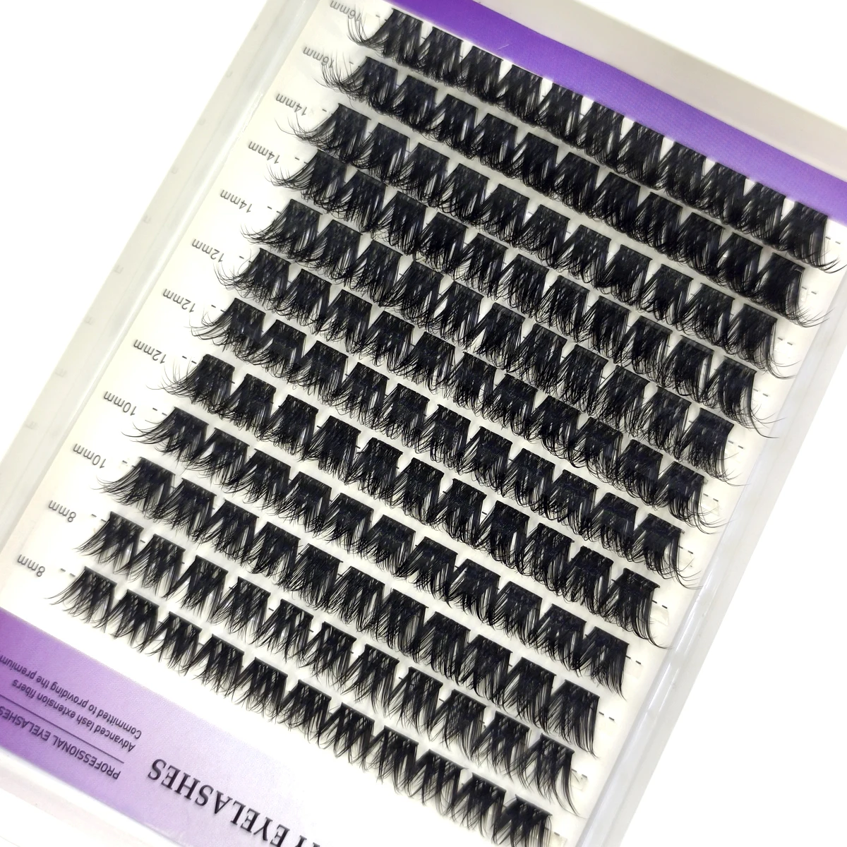 HBZGTLAD 12 Reihen DIY Cluster Wimpern 8-16mm Katzenaugen-Wimpern Unsichtbares Band Premium Nerz Manga Wimperncluster Natürlicher Stil Faux Cils – Detail 8