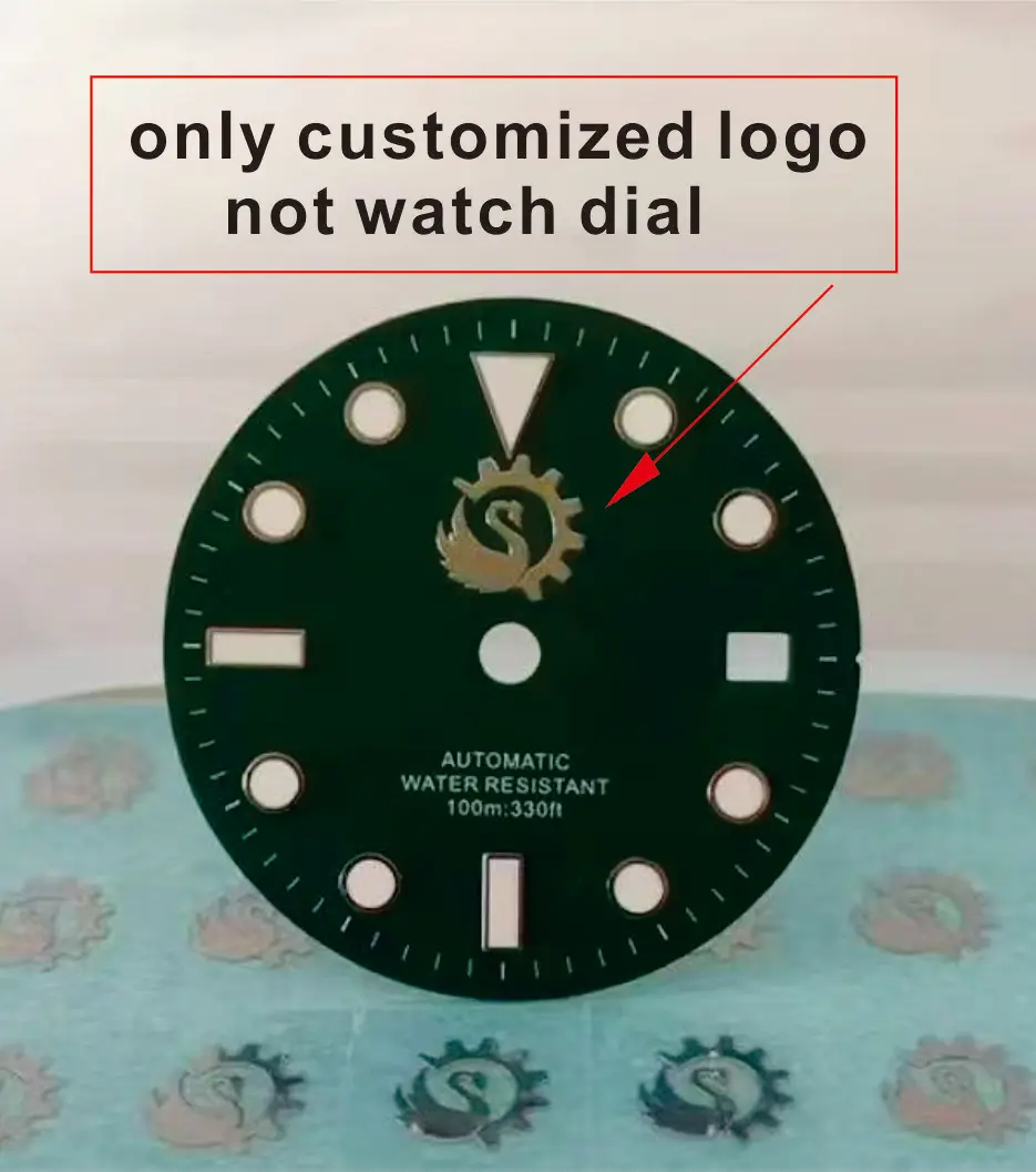 Pegatina de esfera de reloj personalizada, transferencia de metal dorado, etiqueta plateada de 28,5mm, logotipo 3d de marca pequeña, logotipo autoadhesivo tallado con nombre personalizado