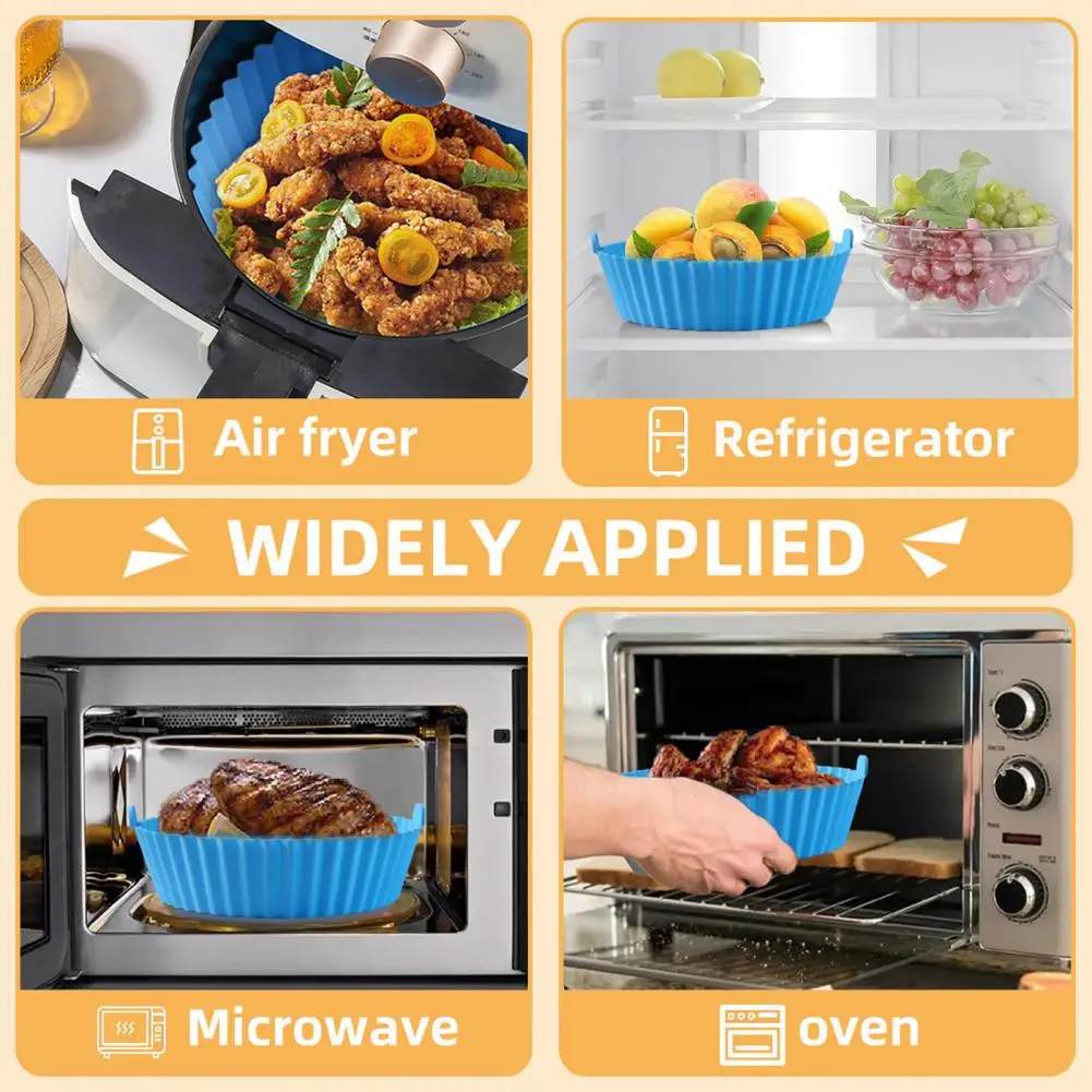 Air Fryer Silikon Topf Air Fryer Tablett Liner Lebensmittelqualität Silikon Air Fryer Liner Set für verschiedene Qt Fritteusen für Pergament