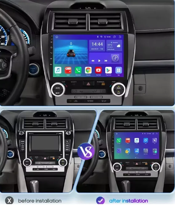 

10-дюймовый Android 13,0 2 ГБ + 32 ГБ для Toyota Camry 2012-2014, автомобильный GPS-навигатор, мультимедийный плеер, радиолента, устройство с отдачей, Carplay