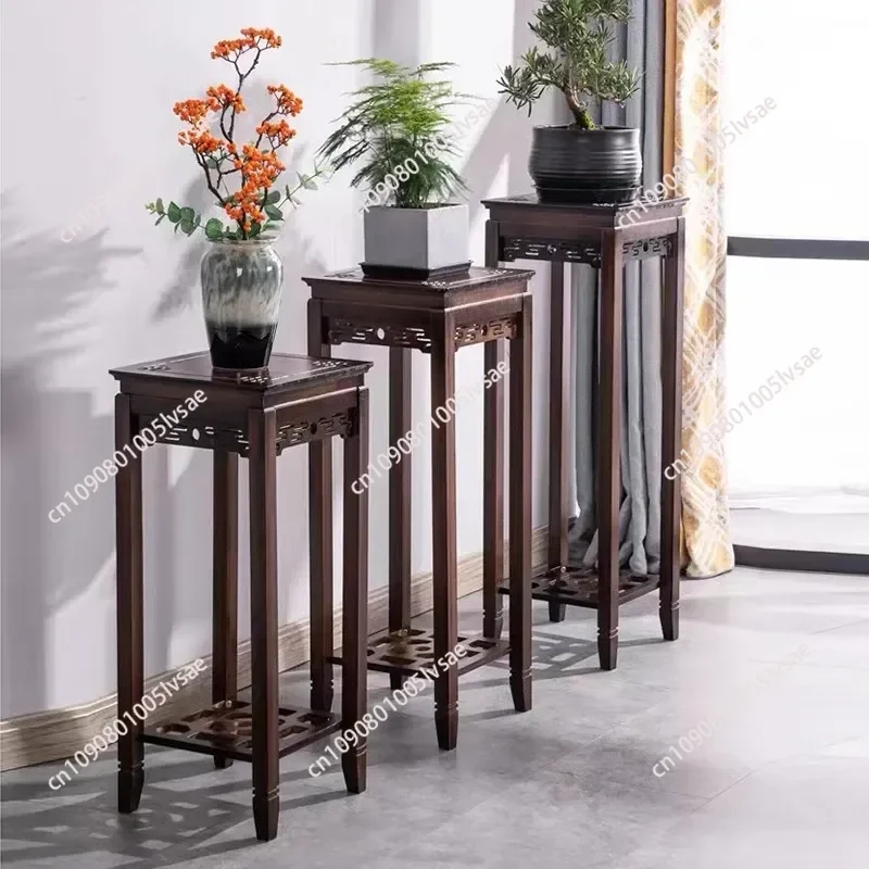 for Flower Rack Indoor Plant Stand Bamboo Shelf Living Room Floor to Ceiling Hanging Orchid Pot Holder Antique Chinese Style view 5