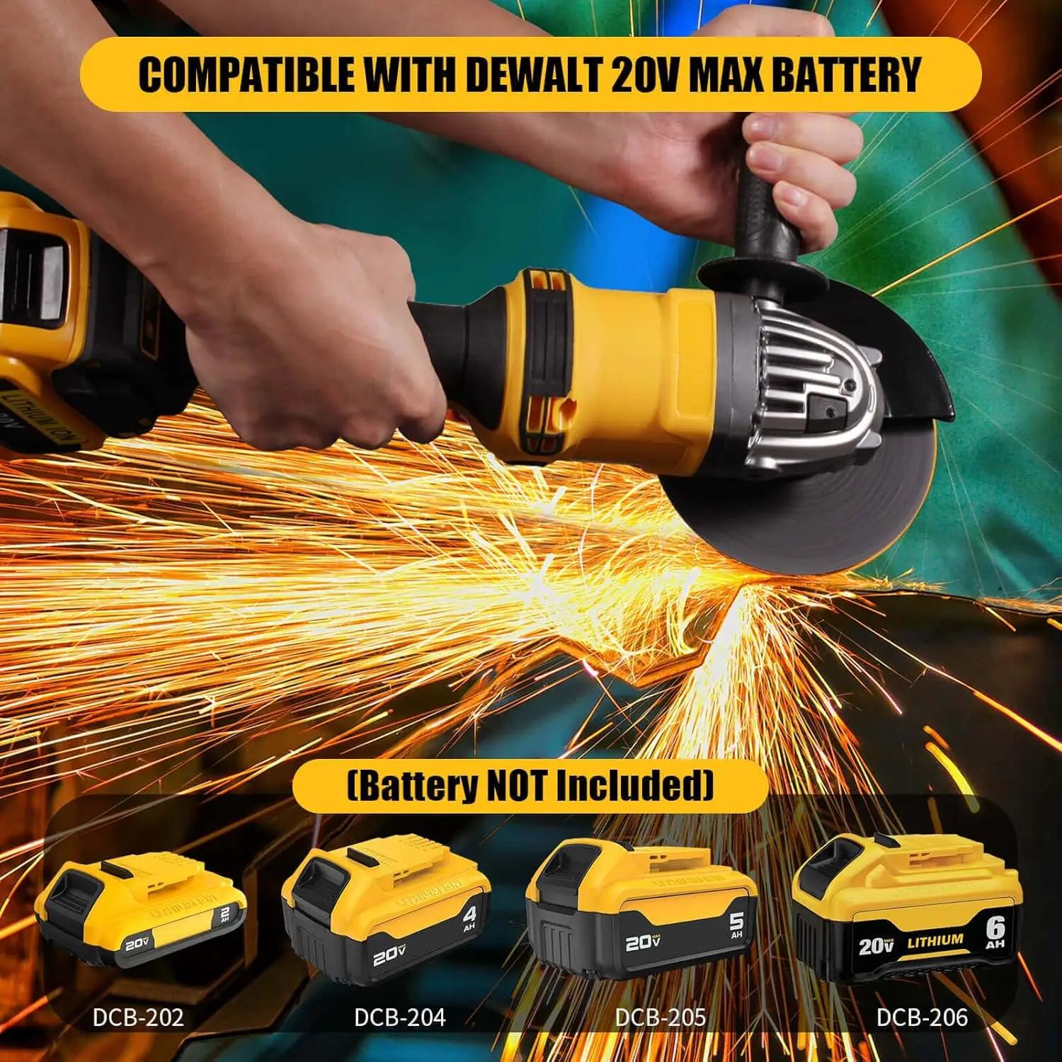 Cordless Angle Grinder Compatible With Dewalt 20V MAX Battery 4-1/2