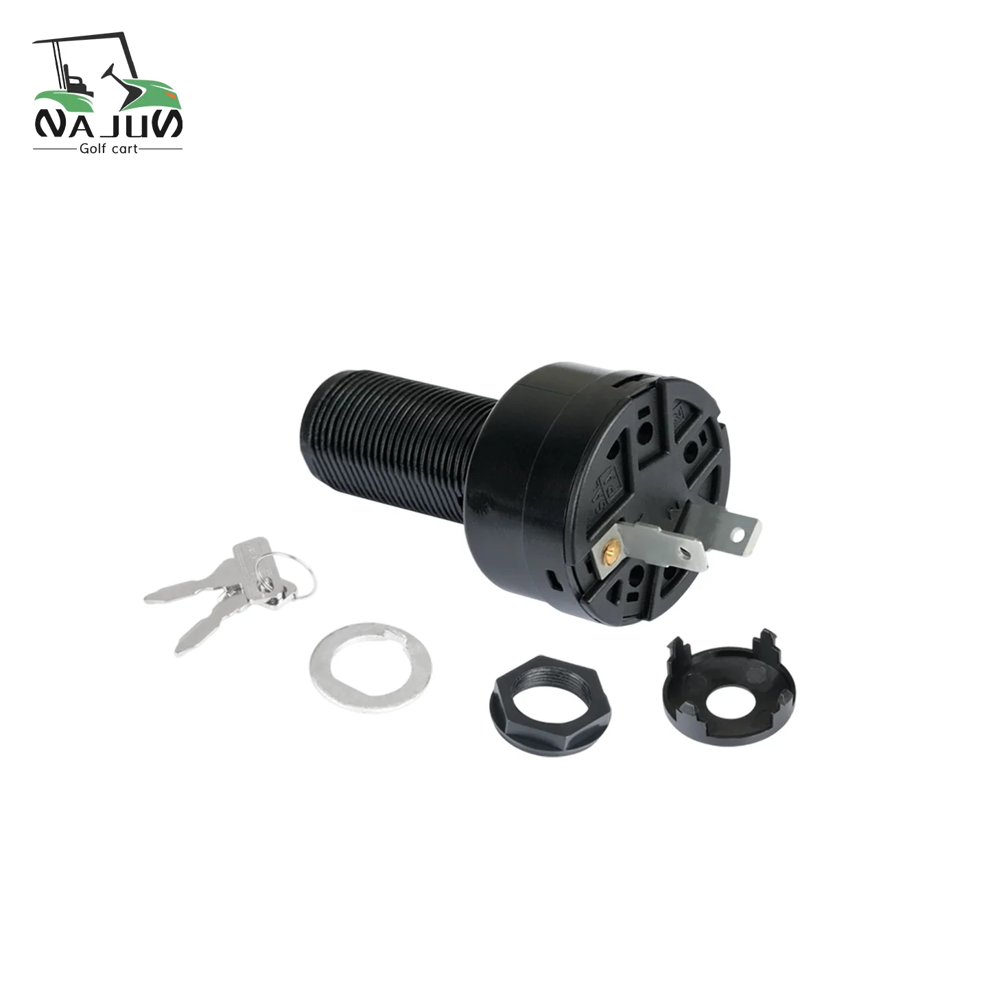Golf Cart Parts 12V Ignition Key Switch 2 Terminal for Club Car Precedent 2004-Up Tempo 2018-Up Electric Golf Cart OEM 102508601