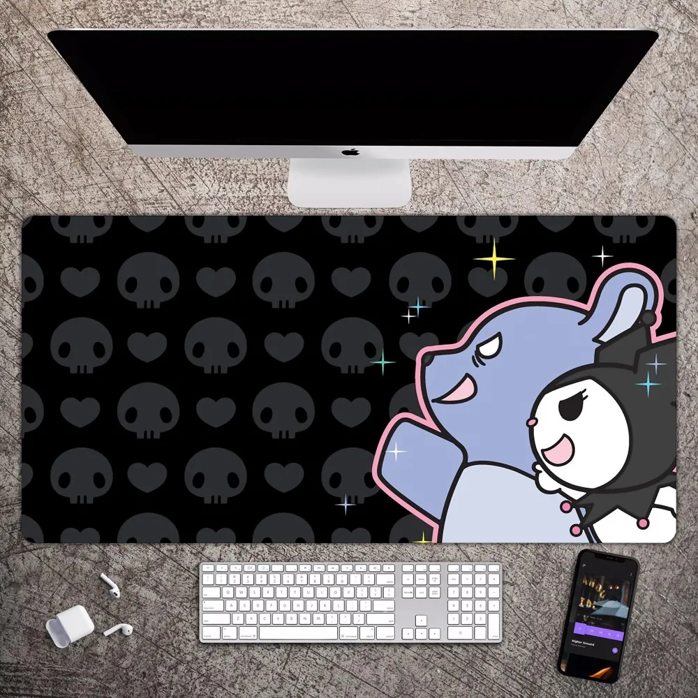 Imagem -02 - Kuromi Kawaii Mousepad Grande Mouse Pad para Computador Gamer pc Teclado