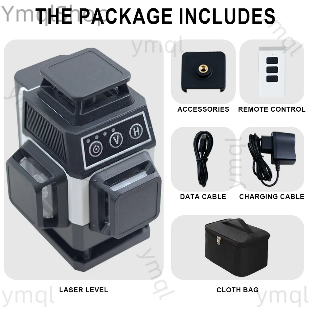 16-Line 4D Green Beam Laser Level Self-Leveling Horizontal Vertical for Construction