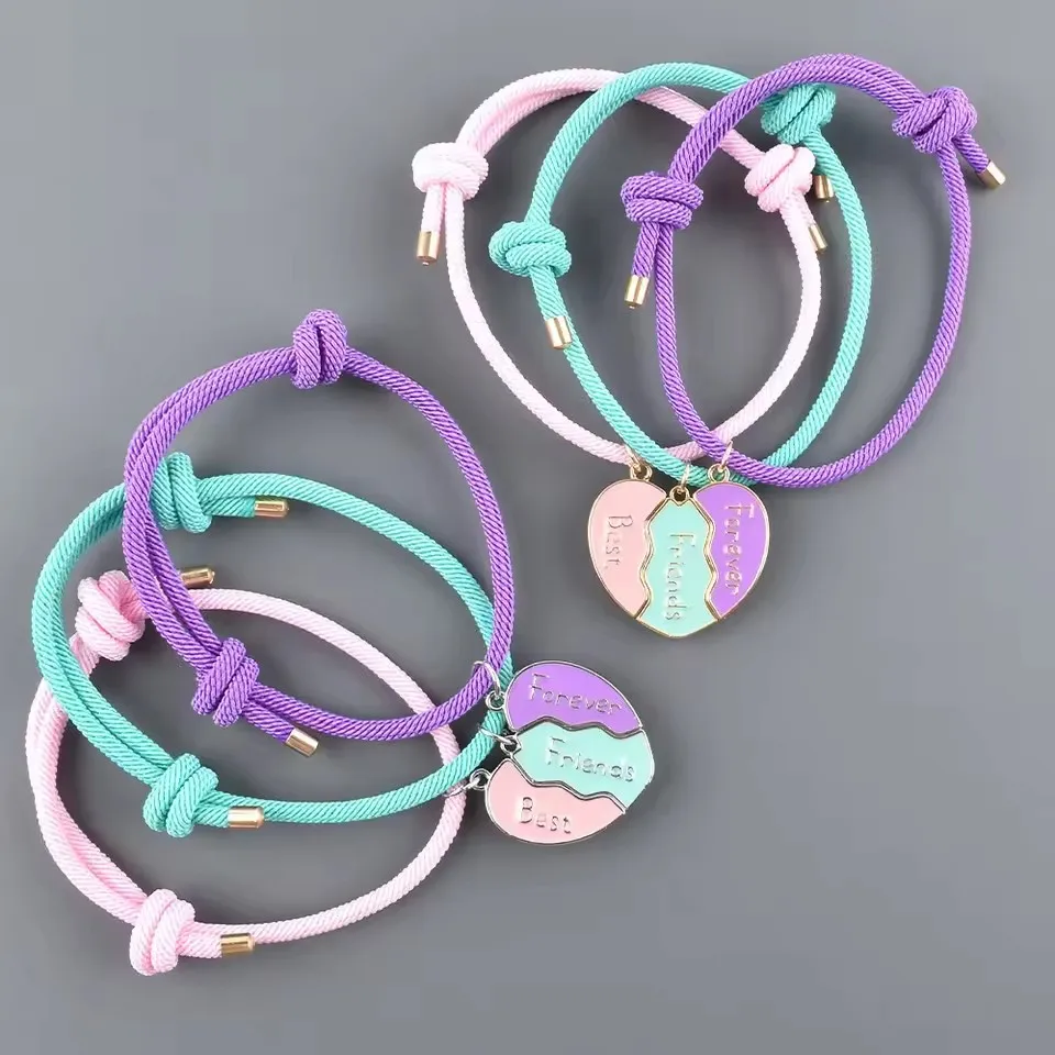 2/3 قطعة سوار خياطة جميلة قلادة مغناطيسية BFF الصداقة اليدوية نسج مجوهرات اكسسوارات هدايا للأطفال النساء 2025 #2