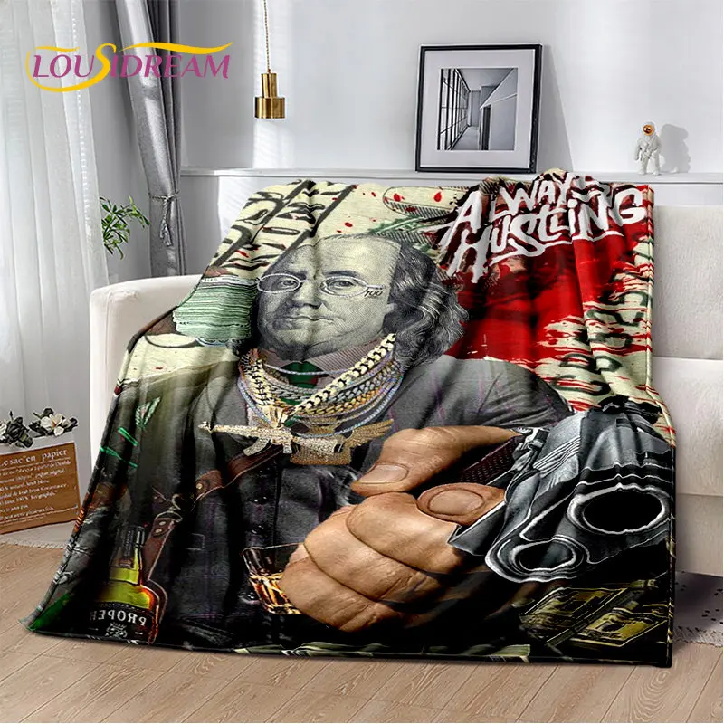 3D Dollar Euro Money Pattern Soft Plush Blanket,Flannel Blanket Throw Blanket for Living Room Bedroom Bed Sofa Picnic Cover Kids