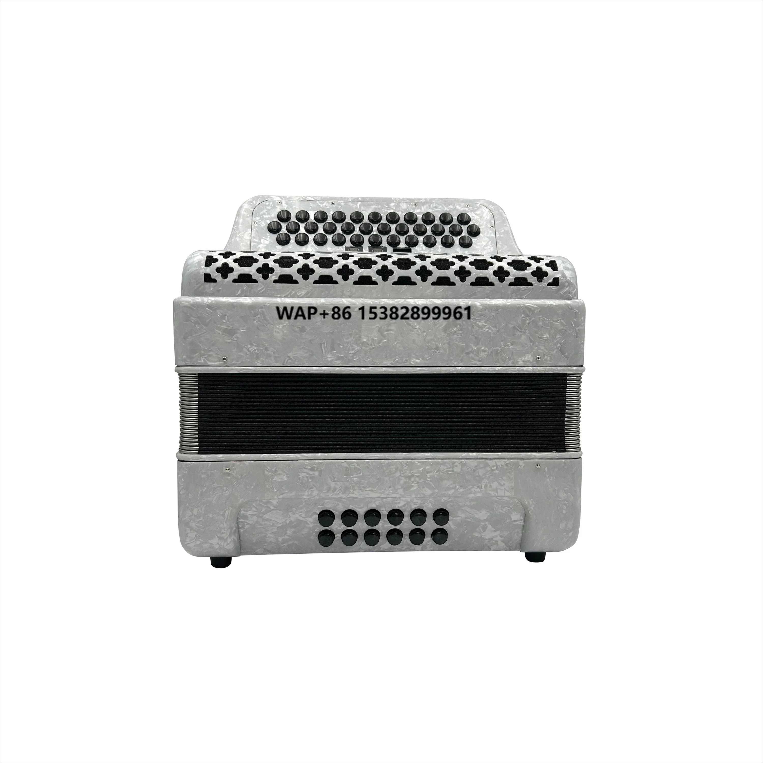 

SEASOUND Professional OEM Diatonic 34-Button 12-Bass 3-Register White Celluloid Accordion Portable JB3412B