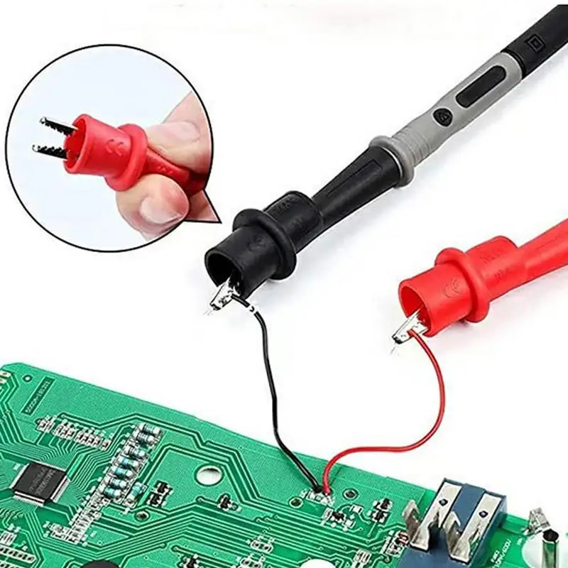 2pcs Insulated Test Probe Alligator Crocodile Testing Clip Clamp Probe Crocodile Electrical Clamp Alligator Crocodile Test Clip