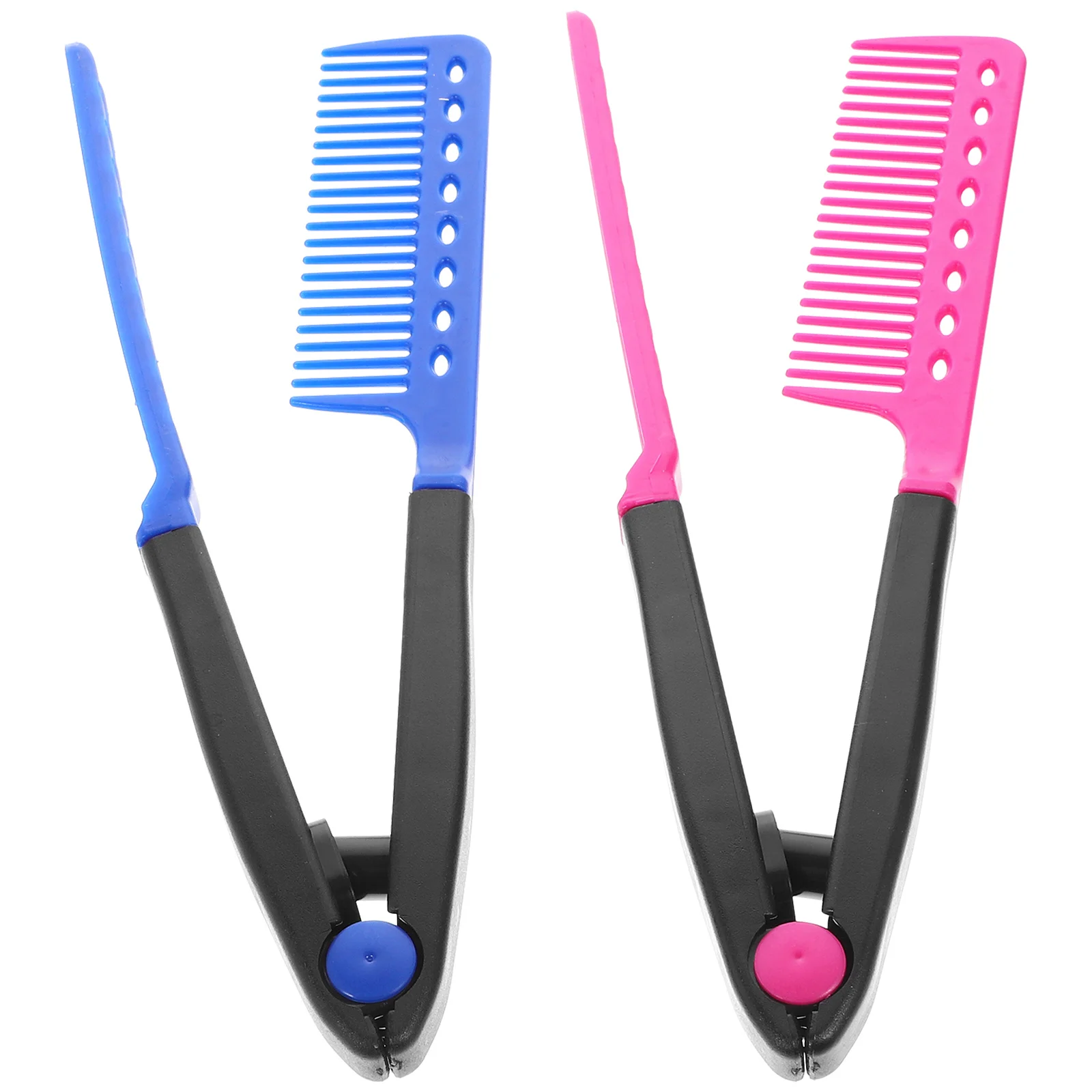 

2Pcs V-Shaped Hair Straightening Combs Hairdressing Styling Clips Salon Accessories for Blow Drying Straightening Hair