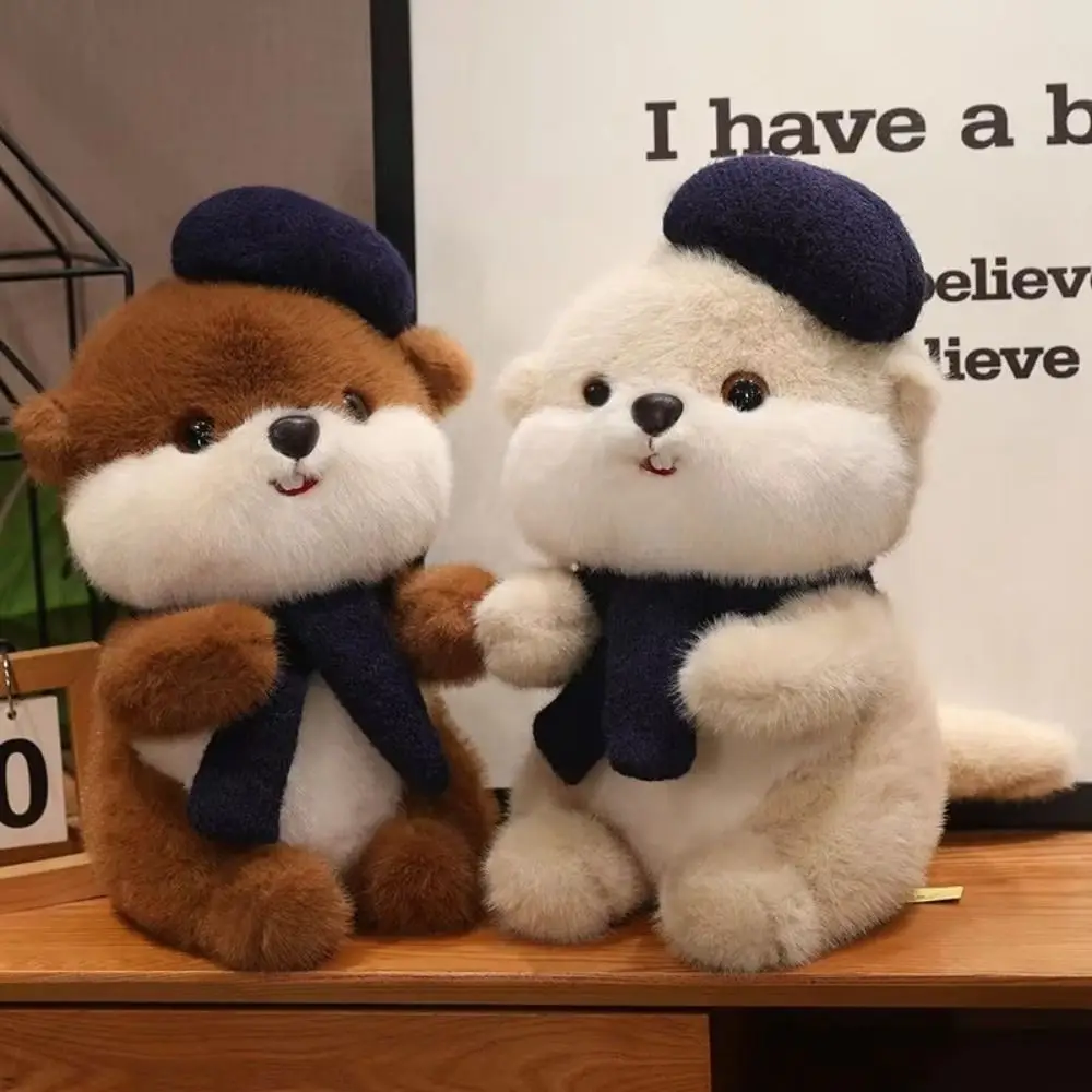 Kid's Accompany Dolls Fluffy Beaver Plush Doll Collection Soft Little Otter Plush Toy 35cm Cute Squirrel Plush Toy Birthday Gift