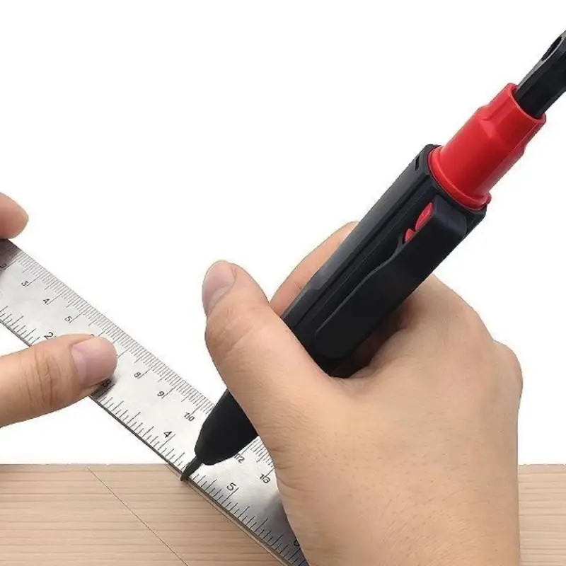 

1 комплект, профессиональный дизайн, деревообрабатывающий маркер с глубокими отверстиями, карандаш, инструмент 2,8 мм, набор однотонных плотницких карандашей, пластиковая крышка для ручки