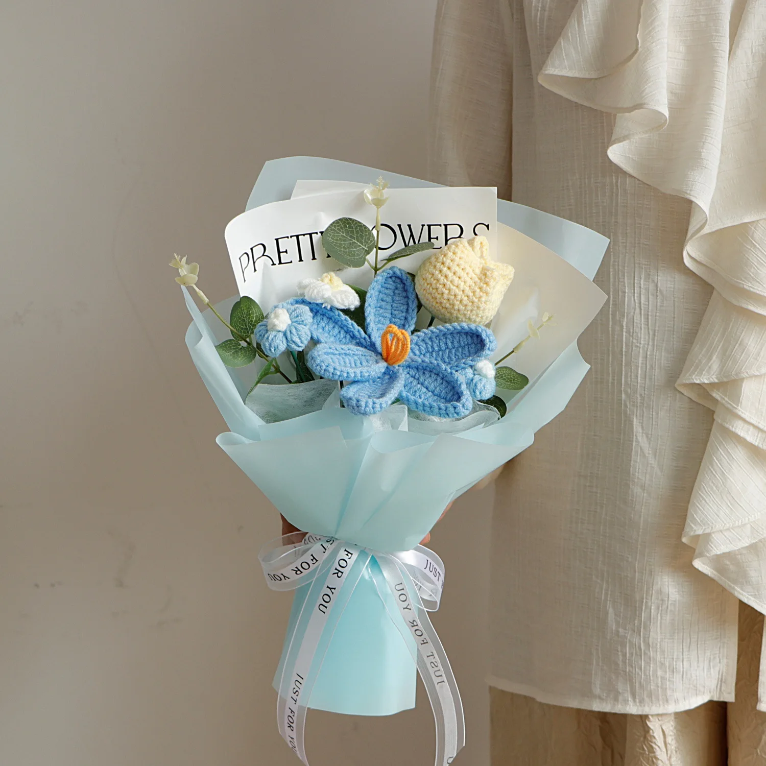 

Handmade Carnations & Sunflowers Bouquet Festive Desktop Decor Elegant Small Festival Gift - Home Floral Arrangement